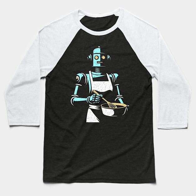 Robot Chef Baseball T-Shirt by JSnipe